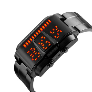 Vintage Charms Cool Shape Men's <strong>Rectangular</strong> <strong>Watches</strong> Skmei 1179 Digital Clock Led <strong>Watch</strong> Black Color with Instructions - Product Image 3
