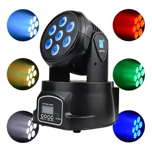 Foco de luz Led con cabezal móvil para DJ, accesorio de iluminación 4 en 1, RGBW, 7x8W, gran potencia, LM70S