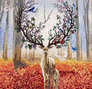 Diversi fatti a mano di colore di stampa tappeto piastrelle con materiale mosaico - Product Image 4