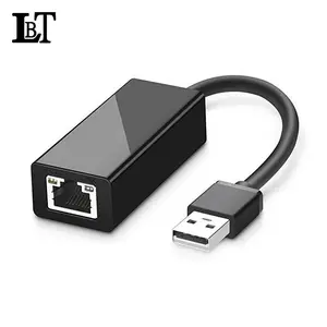 LBT negro RJ45 al adaptador Usb 2,0 para tableta adaptador de Ethernet USB 2,0 a 10/100 RJ45 Lan con cable adaptador