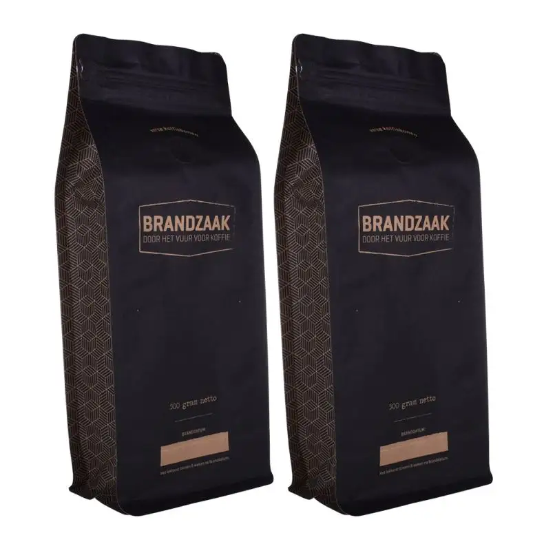 High Quality Custom Made Food Grade Flexible Packaging Craft Paper Aluminium Foil Coffee Bags Singapore Malaysia