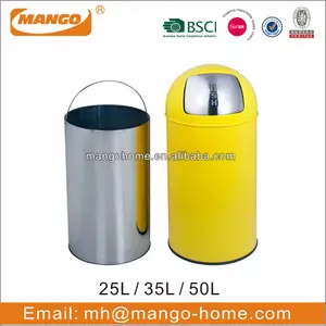 Waste Bin Hot Sale Large Stainless Steel Push Waste Bin