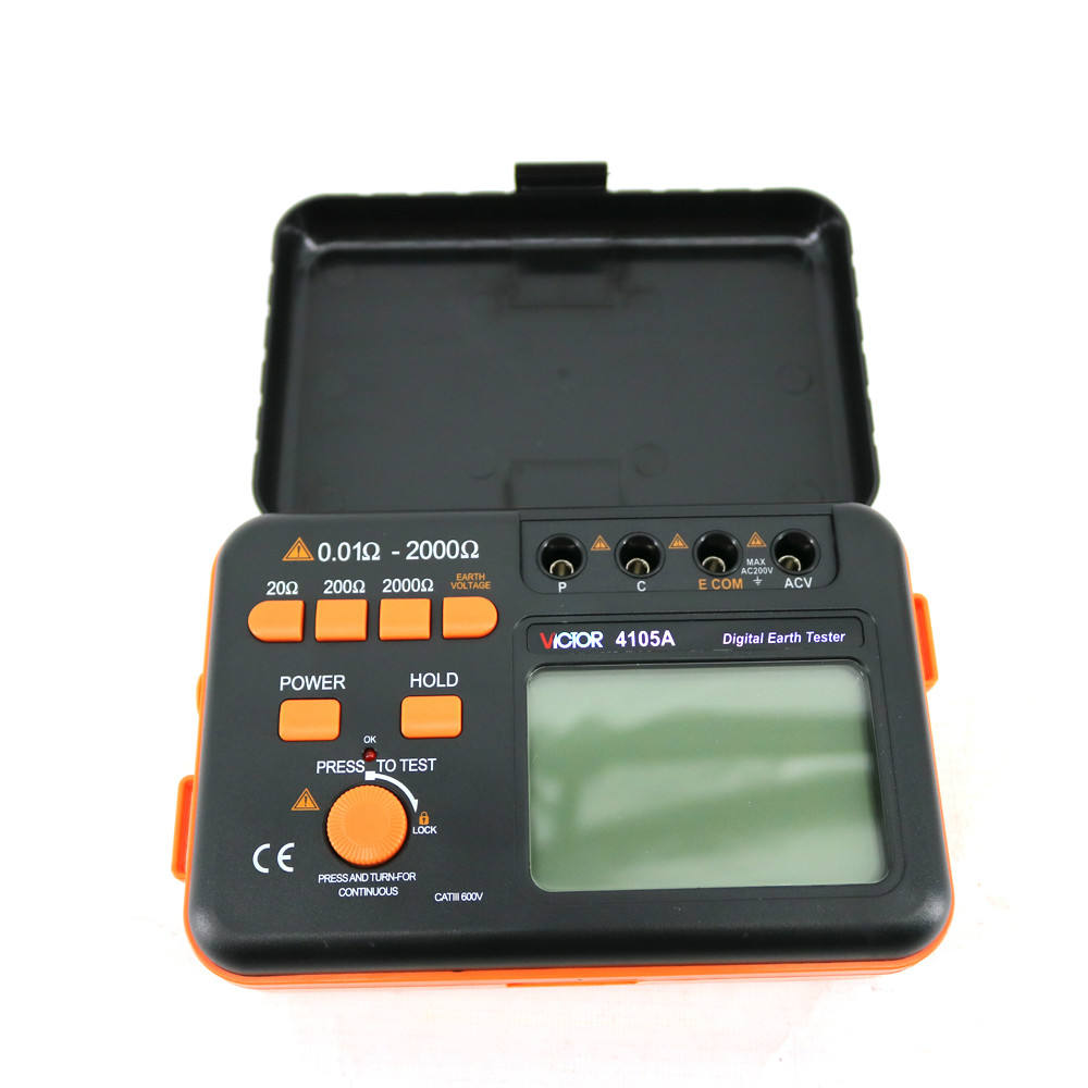 ビクター4105aデジタルアース接地抵抗テスター0.1〜1000オーム2% 750v