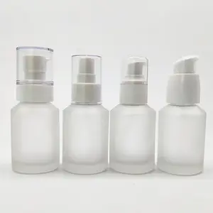 New Arrival giá tốt 30ml Frosted rõ ràng Glass Lotion bơm chai cho Huyết thanh sản phẩm chăm sóc da