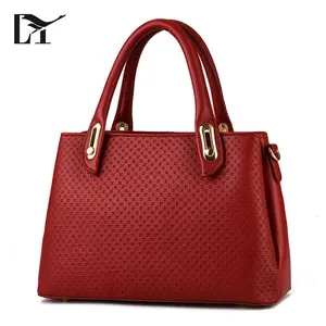 Wholesale China Cheap Trendy Ladies Office Maroon Premium Leather Handbag