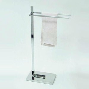 Two- <b>rail</b> chrome <b>floor</b> <b>standing</b> <b>towel</b> racks - Product Image 1