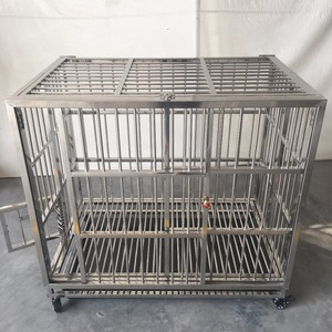 Kandang Hewan Peliharaan Luar Ruangan dari Logam Stainless Steel Grosir dengan Baki Plastik, Rumah Anjing - Product Image 5