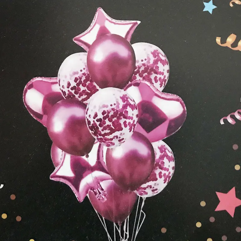 13 Stück Rose Latex Luftballons Set Valentinstag Folie Helium Luftballons Dekorationen Konfetti Ballon Für Geburtstags feier Dekorationen
