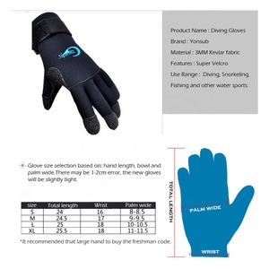 Gants de plongée sous-marine en silicone et col, 3MM, antidérapants, équipement de pêche, chasse sous-marine, réglables, noir, YQ33 - Product Image 6