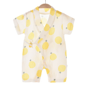 Kimono de Algodón de Manga Corta para Bebé, Body, Traje de Verano con Tirantes Cruzados, Kimono para Bebé - Product Image 3