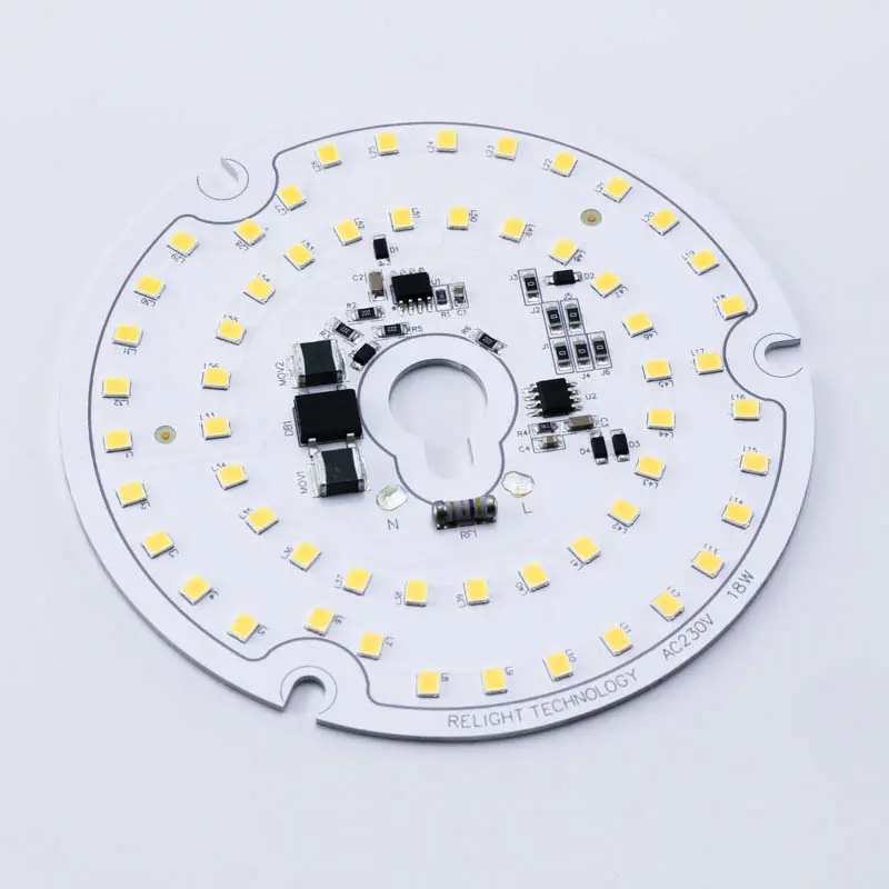 LED HV/AC dimmable module, Round SMD 3528, with dimming triac