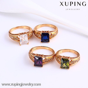 11789-مجوهرات Xuping أزياء 18K مطلية بالذهب خواتم الاصبع مع حجر ملون - Product Image 3