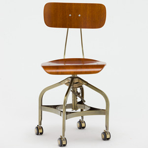 <span class=keywords><strong>Toledo</strong></span>-taburete de silla ajustable Industrial Vintage, con ruedas - Product Image 2