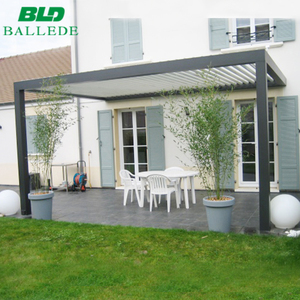 Cuchillas dobles spa piscina gazebo motorizado de techo de rejilla de aluminio pérgola para jardín - Product Image 6
