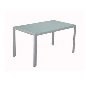 Hot Sale High Quality Metal Frame Tempered Glass Top Dining Table Set Made In China