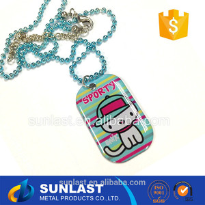 Sunlast époxy surface aluminium étiquette de chien avec blue <span class=keywords><strong>ball</strong></span> collier OEM484 - Product Image 1