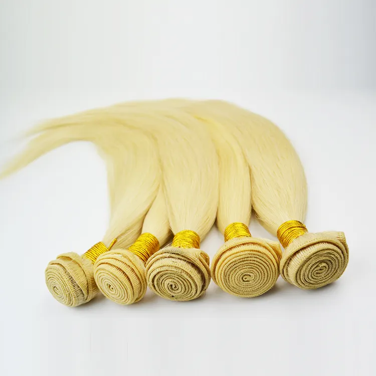 Sinnliche Honig Blonde Brasilianisches Menschenhaar Weben Farbmarkierung #60 613 Yellow Platin Blonde Haare Weben