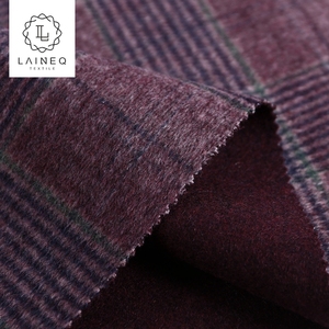 Toque cálido marrón púrpura negro Plaid lana de Cachemira tejido de lana - Product Image 4