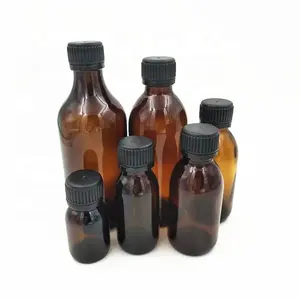 30ml 60ml 100ml ámbar farmacéutica marrón oral syrub médico líquido botella de vidrio con tapa de aluminio