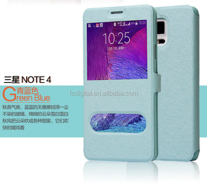 Moins cher Coloré Soie Flip cas pour Mobile téléphone Samsung Galaxy avec Double Fenêtre - Product Image 3
