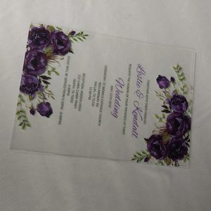 <span class=keywords><strong>Carte</strong></span> d'<span class=keywords><strong>invitation</strong></span> de <span class=keywords><strong>mariage</strong></span> élégante en acrylique transparent fin avec design floral <span class=keywords><strong>personnalisé</strong></span>, style moderne de luxe pour événements uniques de couples - Product Image 3