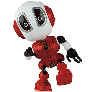 Robot Rechargeable en métal, Mini Robot parlant avec des répétition des paroles, lumières clignotantes colorées et des sons Cool, nouveauté 2021