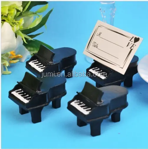 Mini black piano wedding favor place card holder table decoration