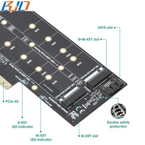 بطاقة توسيع محول PCI X4 PCI-e Express 4X إلى NGFF <span class=keywords><strong>M</strong></span>.<span class=keywords><strong>2</strong></span> B-Key SATA NVMe <span class=keywords><strong>M</strong></span>-Key SSD - Product Image 5