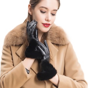 <span class=keywords><strong>Gants</strong></span> en <span class=keywords><strong>cuir</strong></span> de mouton et fourrure de vison pour femmes, compatibles avec les écrans tactiles, pour l'hiver - Product Image 4