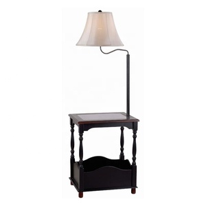 Accueil Salon <span class=keywords><strong>Étagère</strong></span> en bois <span class=keywords><strong>Lampe</strong></span> sur pied avec table d'appoint Table avec <span class=keywords><strong>lampe</strong></span> attachée Lampadaire centre de la maison - Product Image 2