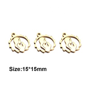 <strong>Custom</strong> Silver/Gold 18K Gold Plated 15x15mm Christian Virgin Mary Charms Stainless Steel Wholesale DIY <strong>Jewelry</strong> Making <strong>Supplies</strong> - Product Image 3