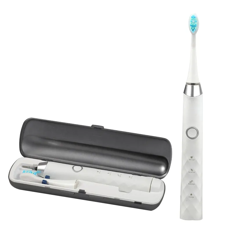 Escova de dentes elétrica ipx7 patenteada, à prova d' água, feito de fábrica, com estojo de viagem de carregamento usb