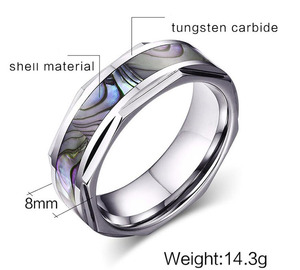 China Fabricante Mejor Precio Película Figura <span class=keywords><strong>Occidental</strong></span> Joyería De Tungsteno Anillo Embutido de la Cáscara para Hombres - Product Image 3