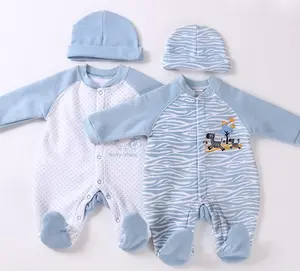 Newborn baby clothing romper and hat 2 pieces baby wear