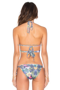 Service OEM d'usine - Maillot de bain bikini écologique <span class=keywords><strong>Tamanna</strong></span> pour femme avec encolure halter, séchage rapide et extensible, ensemble 2 pièces - Product Image 4