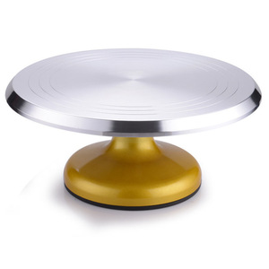 Wholesale High Quality Silver Color Aluminium Alloy <strong>Cake</strong> Decorating Rotating <strong>Stand</strong> - Product Image 2
