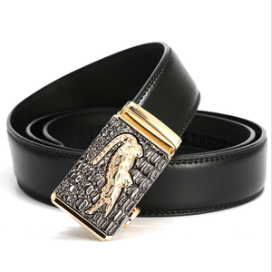 Vestido formal Hombres Cinturón de cocodrilo Hebilla automática Cinturón Proveedor de <span class=keywords><strong>Amazon</strong></span> cocodrilo Cuero genuino Cinturón de trinquete - Product Image 5