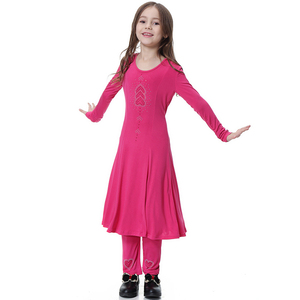 MIDDLE EAST 2pcs Muslim Skirt <strong>Abaya</strong> With Pant Suit Malaysia for 3years- 14year <strong>Girl</strong> OEM Service Children Polyester <strong>Girls</strong> Support - Product Image 4