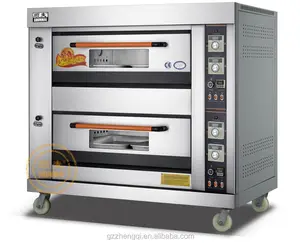 Equipo eléctrico de alta calidad de acero inoxidable para pan, horno eléctrico de 2 cubiertas para hornear pan y pastel, gran oferta