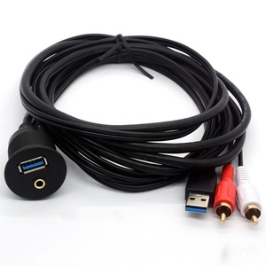 <span class=keywords><strong>สาย</strong></span>เคเบิลเสียงและวิดีโอแบบติดตั้งบนแผงหน้าปัดรถยนต์ ช่อง USB และช่อง <span class=keywords><strong>Aux</strong></span> 3.5 มม. เป็น <span class=keywords><strong>RCA</strong></span> 2 ช่อง พร้อมปลอกหุ้ม PVC แบบถักป้องกันสัญญาณรบกวน - Product Image 3