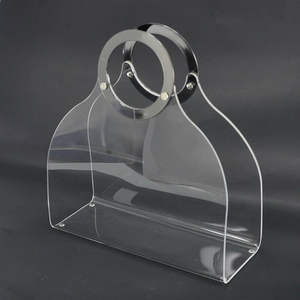 Porte-journaux sur support libre moderne en plastique recyclé design de sac à main - Product Image 1