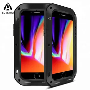 Coque de protection antichoc en Aluminium pour Iphone 8 Plus, étui robuste en verre Gorilla anti-poussière pour femmes et hommes