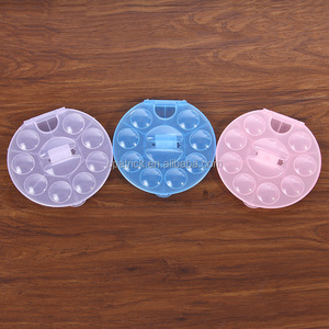 Fournisseur d'art <span class=keywords><strong>Palette</strong></span> plastique tricolore ronde en forme de <span class=keywords><strong>fleur</strong></span> avec couvercle - Product Image 2
