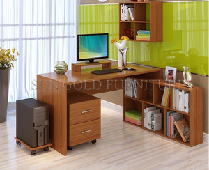 Escritorio moderno de madera para estudiantes, mesa de ordenador, estantería de oficina - Product Image 5