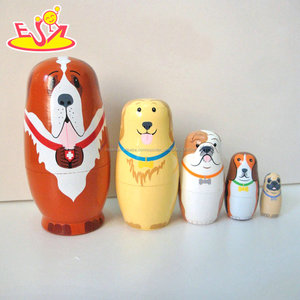 2018 al por mayor animales diseño jerarquización muñecas de madera matryoshka ruso para niños W06D096 - Product Image 1