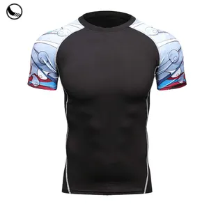 100% Polyester Rash Guards 100% Polyester Men Bjj Rash Guard