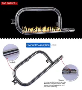 Bruciatori di ricambio per barbecue con griglia a infrarossi piccola in tubo di gas universale in acciaio inossidabile