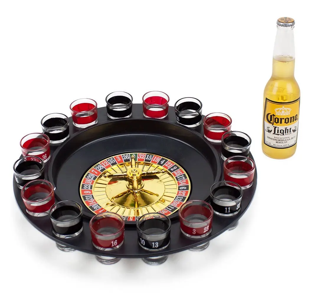 Acrylic 16 Glass Lucky Shot Drinking Game for 2-8 Players