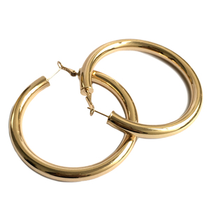 <span class=keywords><strong>Orecchini</strong></span> a Cerchio Classici da 70mm di Diametro, Placcati in <span class=keywords><strong>Oro</strong></span>, <span class=keywords><strong>Grandi</strong></span> e Larghi in Rame, OEM, per Donna - Product Image 5