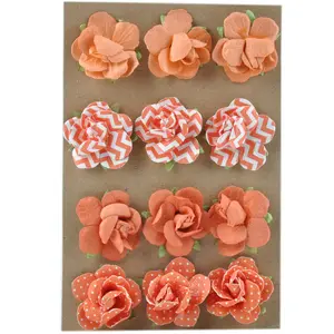 Mini flores de papel para scrapbooking, decoración de boda hecha a mano de 2-3cm